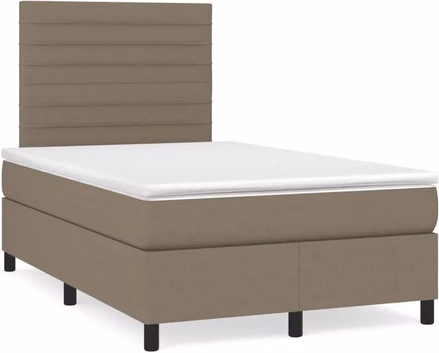 Letto Ibrido con Materasso vidaXL in Tessuto con Illuminazione LED e Porta USB, Grigio/Beige, L/P/H: 120 x 200 x 123 cm