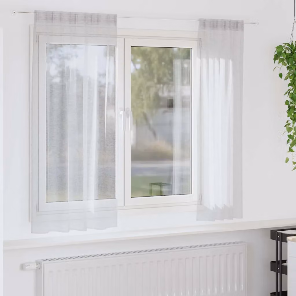 Set di 2 tendine velate vidaXL in poliestere grigio, L: 175 cm, H: 140 cm