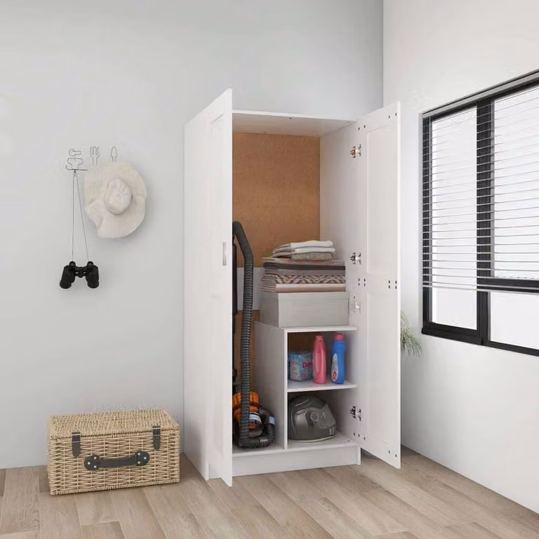 The Living Store Armadio Bianco 82,5x51,5x180 cm Materiale a base di legno