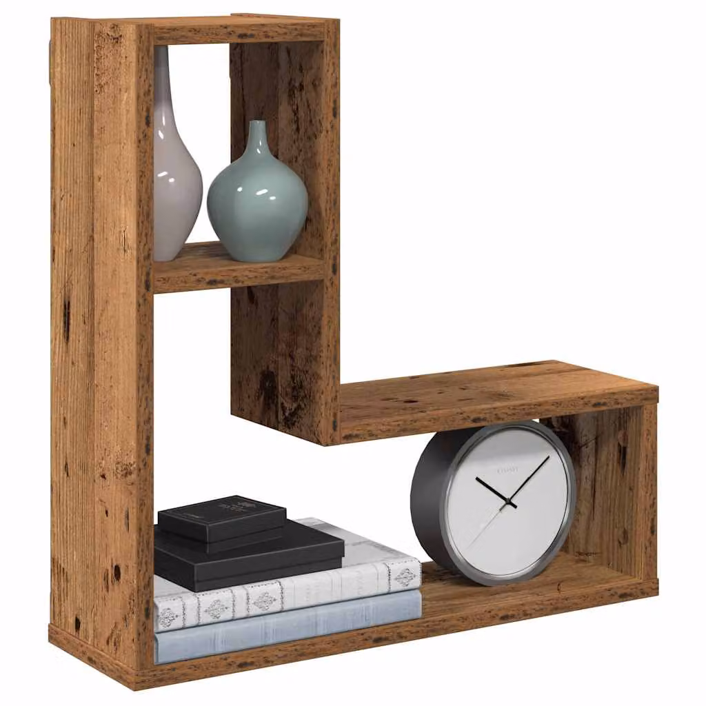 Set di 2 mensole a cubo vidaXL da muro in MDF color legno antico marrone, L 50 cm x P 15 cm x H 50 cm