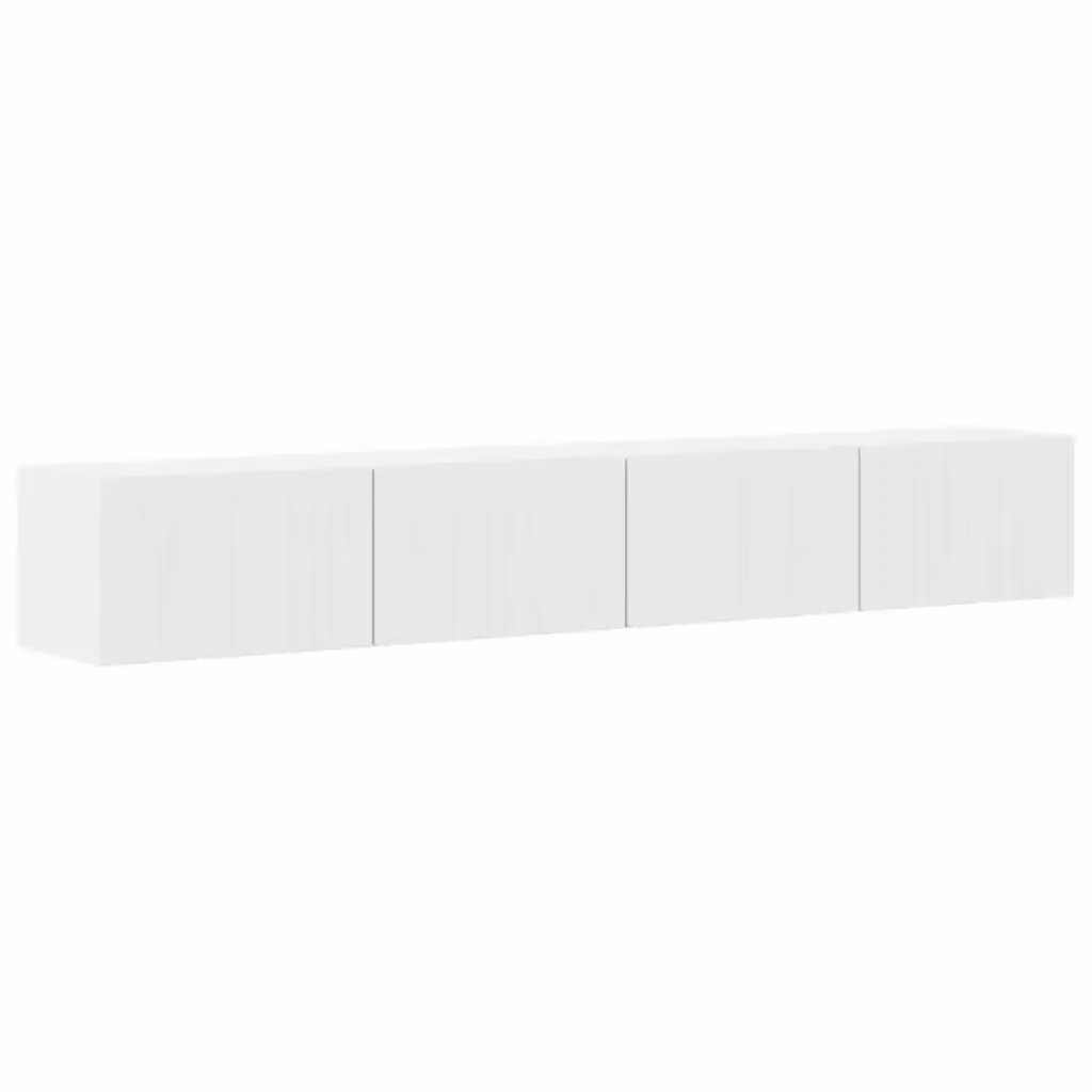 Set di 2 mobili TV da parete vidaXL in MDF bianco lucido per soggiorno in stile moderno – 2