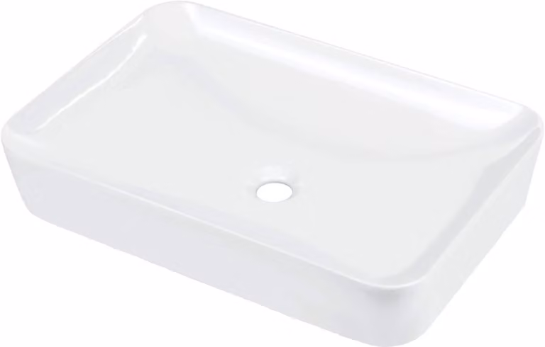 Tess bianco - Lavabo in Vetroceramica da appoggio - 60x40 cm (CDS_6U6S)