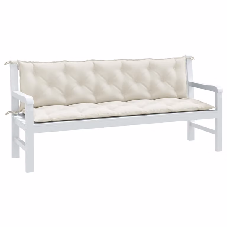 Set di 2 cuscini per panca da giardino vidaXL in tessuto beige, L 180 x P 50 x H 7 cm