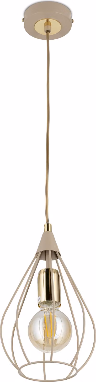 Howhomely | Lampada a sospensione - Noa - 17 cm - Beige con accenti dorati - Lampada moderna a soppalco - Ideale per la sala da pranzo