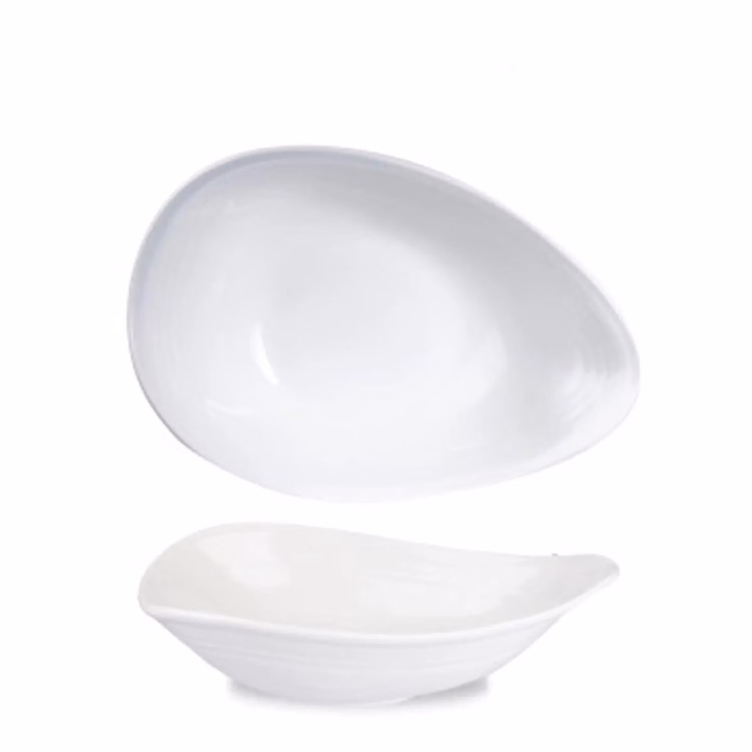 Ciotola ovale bianca Organic Shape in porcellana linea Discover 12 pezzi