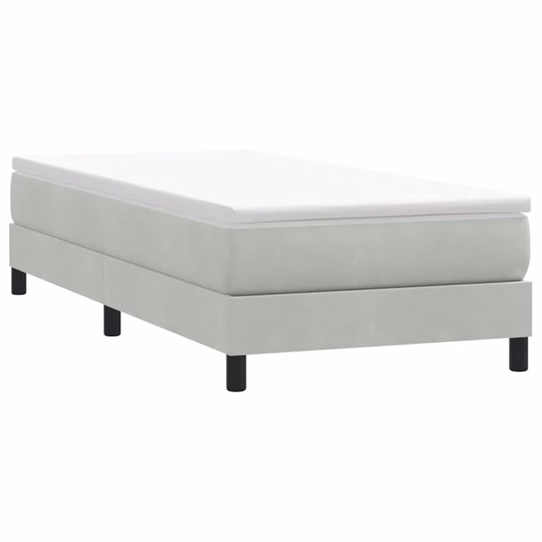 vidaXL Giroletto a Molle in Velluto Grigio Chiaro L/P/H: 90 x 25 x 213 cm