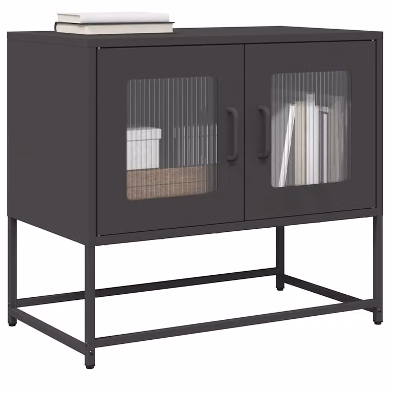 Carrello TV mobile vidaXL in metallo nero stile industriale L: 68 cm, P: 39 cm, H: 60,5 cm