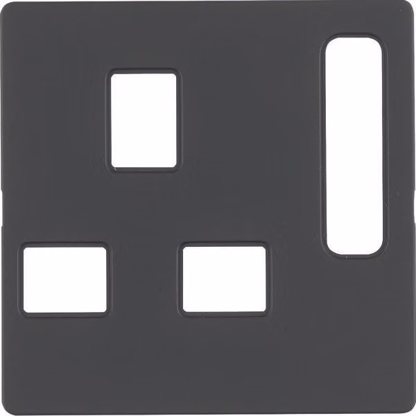 Berker 3313076086 Elemento centrale per prese, standard britannico disinseribile antracite con Berker