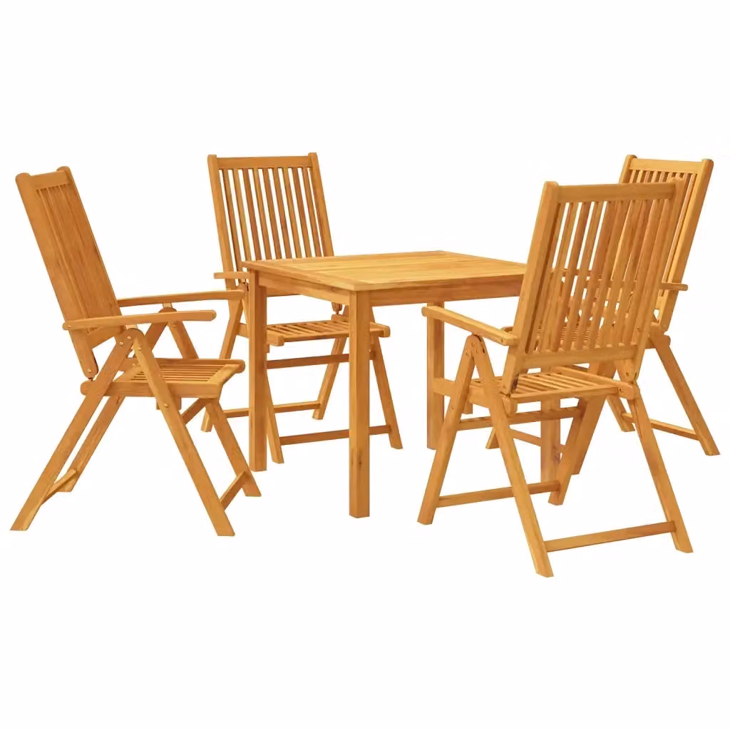 Set da pranzo per giardino vidaXL in legno di acacia marrone, 5 pezzi, L/P/H: 85 x 85 x 74 cm – 2