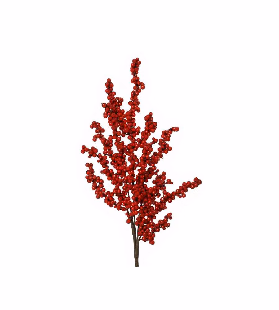 Decoris Ramo bacche artificiali rosse 55 cm per decorazioni natalizie