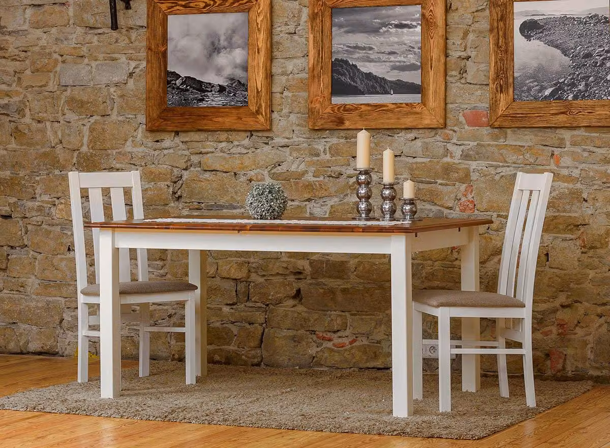 Landhaus Holztisch Esstisch Tisch Holz Tische 150/197cm Ess Zimmer Ausziehbar