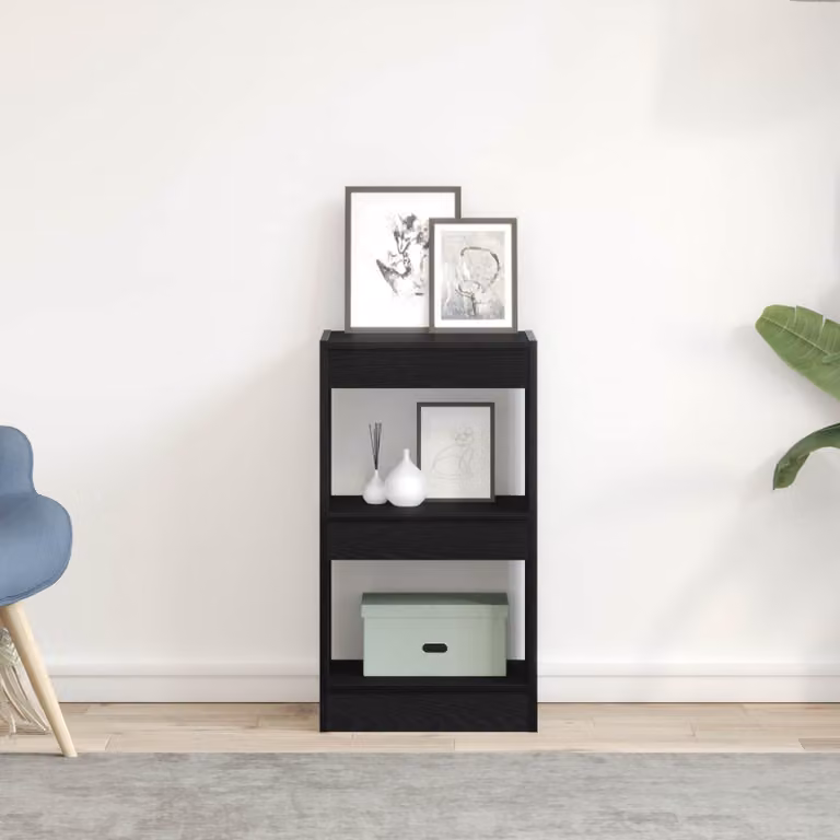 vidaXL Libreria Moderna a 2 Livelli in MDF, Colore Rovere e Nero, L 40 cm x P 30 cm x H 71,5 cm