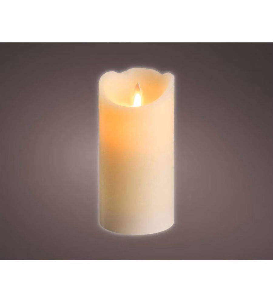 Lumineo Candela Natalizia LED Beige - 7,5x15 cm
