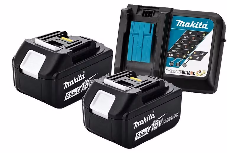 Batteria ricaricabile, capacità 6,0Ah, compatibile con gli utensili 18V LXT, caricabatterie rapido 6Ah 2PC DC18RC, 18V-c