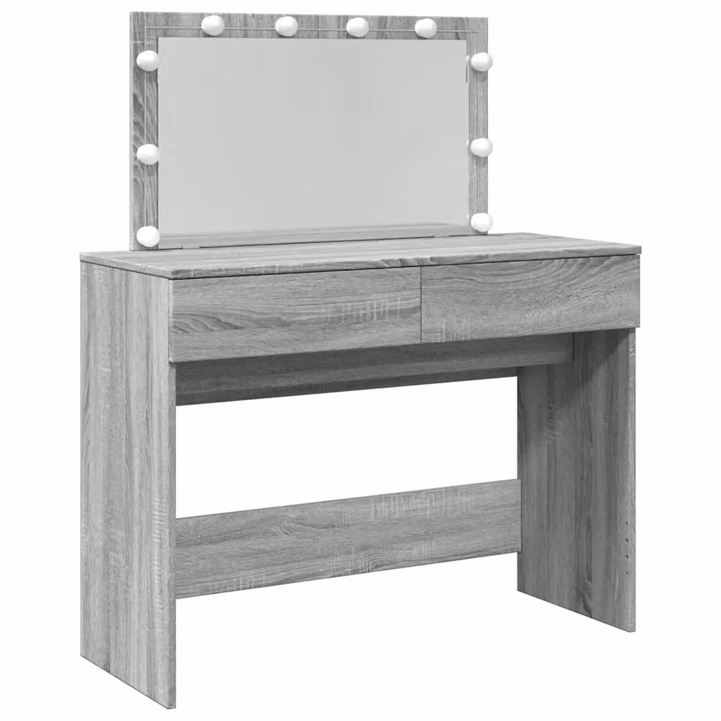 vidaXL Toeletta con LED Grigio Sonoma L: 100 cm, P: 40 cm, H: 120 cm – 2