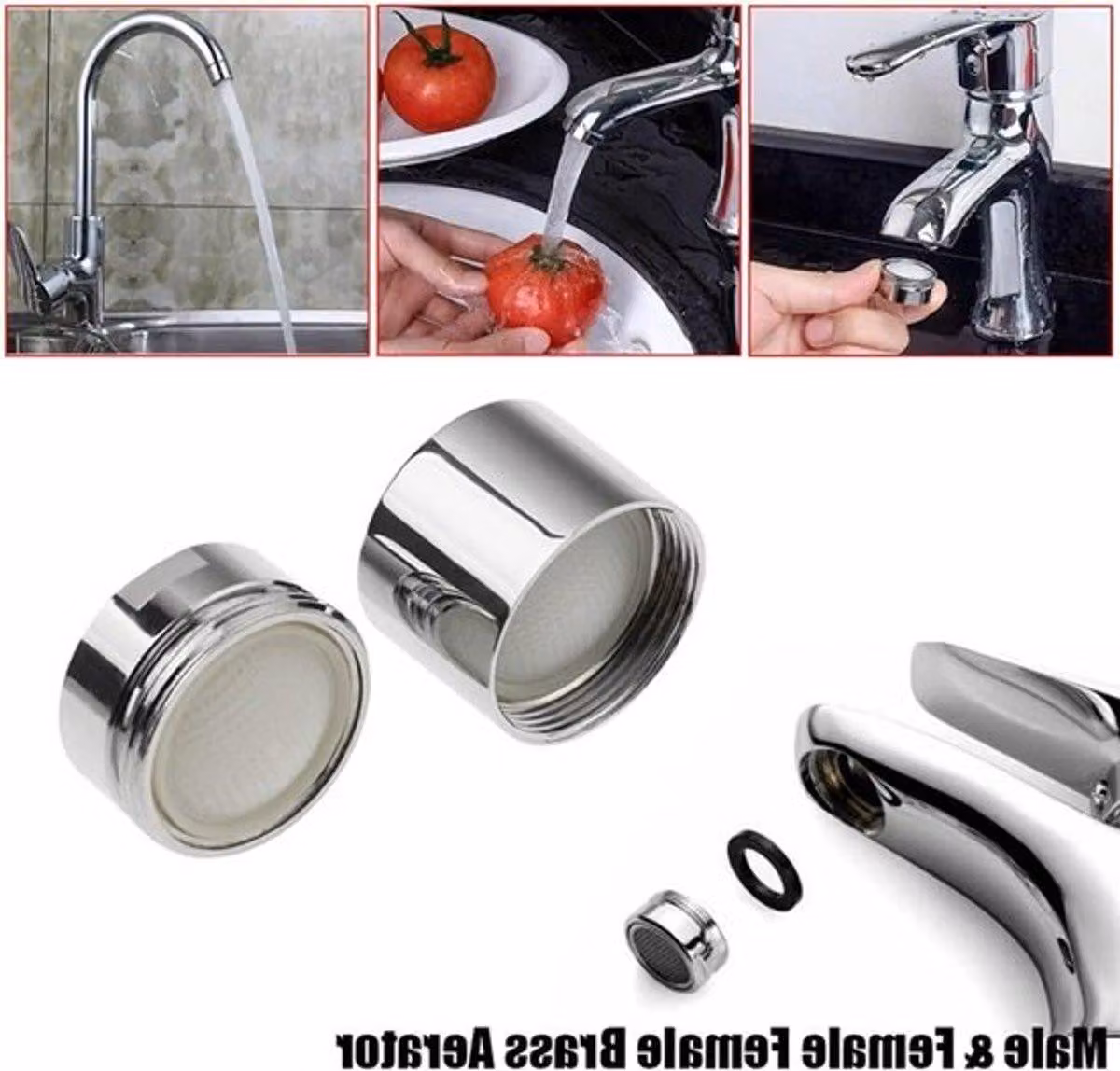 Aeratore di ricambio per rubinetti da cucina e bagno – Aeratore a risparmio idrico con attacco da 24 mm NPT per un flusso d'acqua efficiente