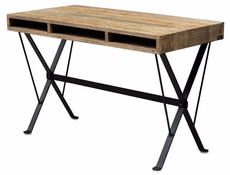 Scrivania di design Casa Padrino con gambe verniciate a polvere nera 120 x 60 x h. 77 cm - Mobili da ufficio di design