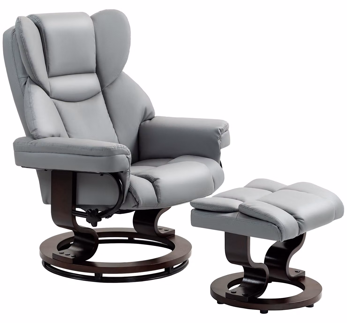 Poltrona reclinabile HOMCOM con poggiapiedi, girevole a 360° e con funzione relax