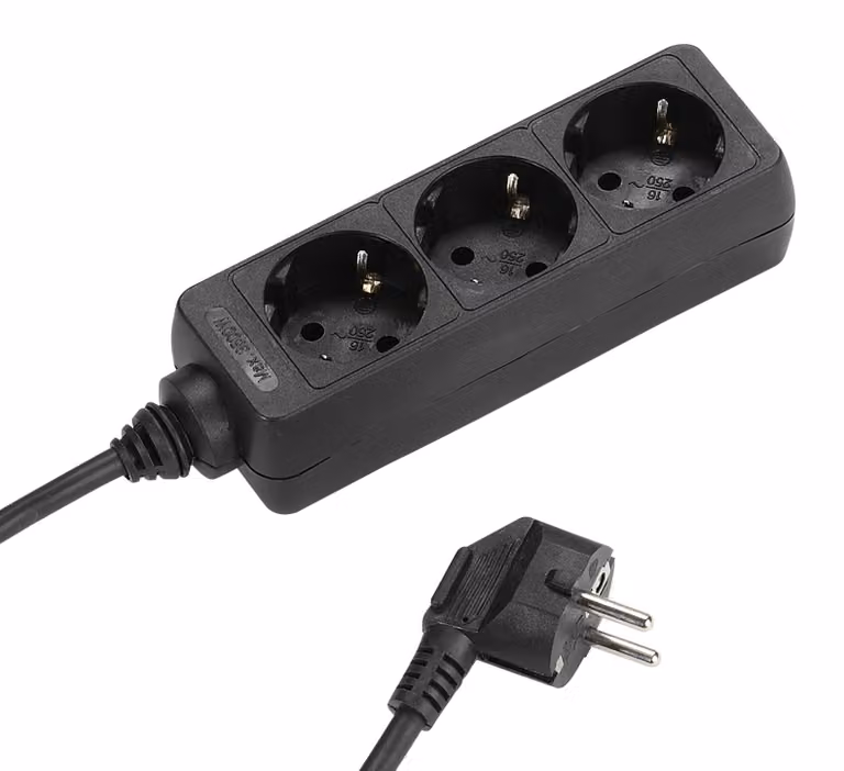 VIVanco™Multipresa Nera Con 3 Schuko E Cavo 1,4M
