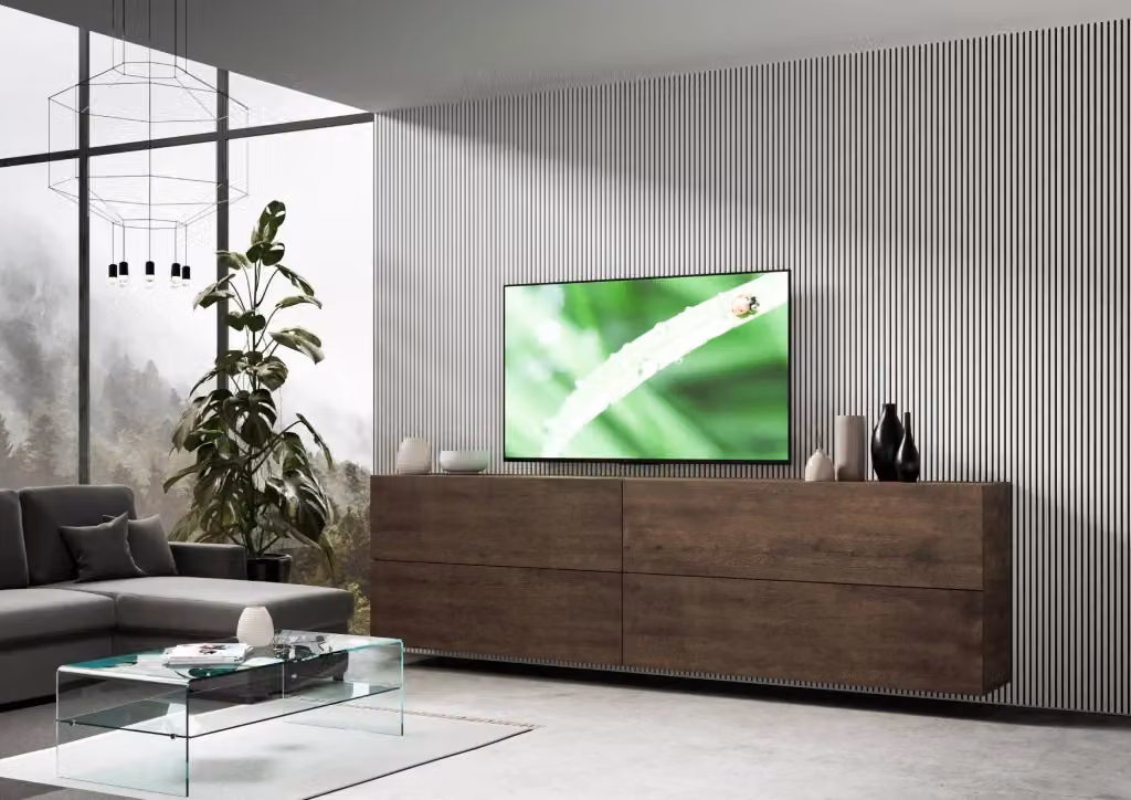 Composizione parete soggiorno moderna Itamoby A102 marrone L: 288 cm, H: 80 cm, P: 39,2 cm – 2