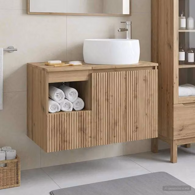 Set di mobili per il bagno 2 pz Rovere Artigianale 3404103