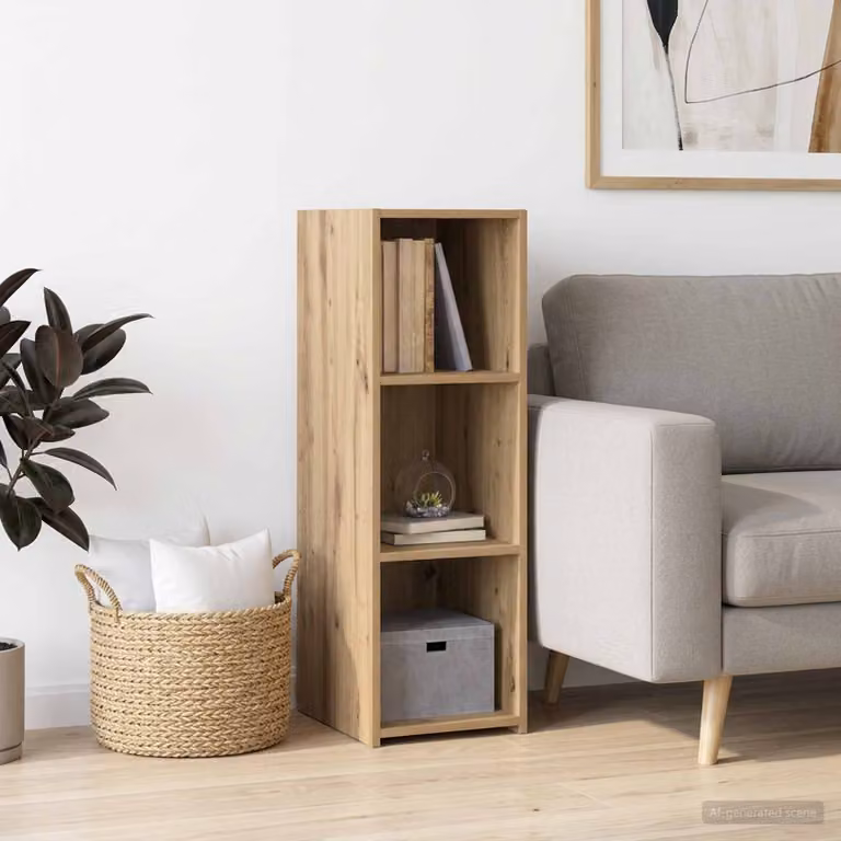 Credenza moderna vidaXL in legno color rovere e beige L/P/H: 30 x 41 x 93 cm