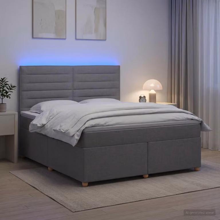 Maison Exclusive - Letto boxspring con materasso Grigio chiaro 140 x 200 cm Tessuto