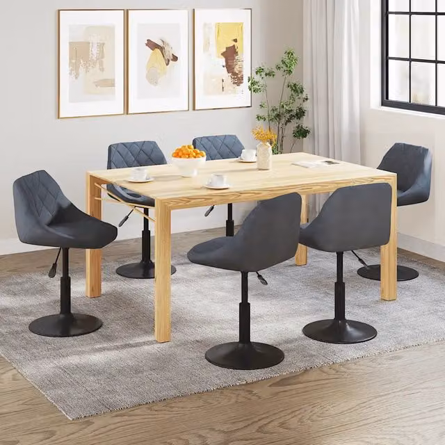 Sedie da Pranzo Girevoli 6 pz Grigio Scuro in Velluto 3088803