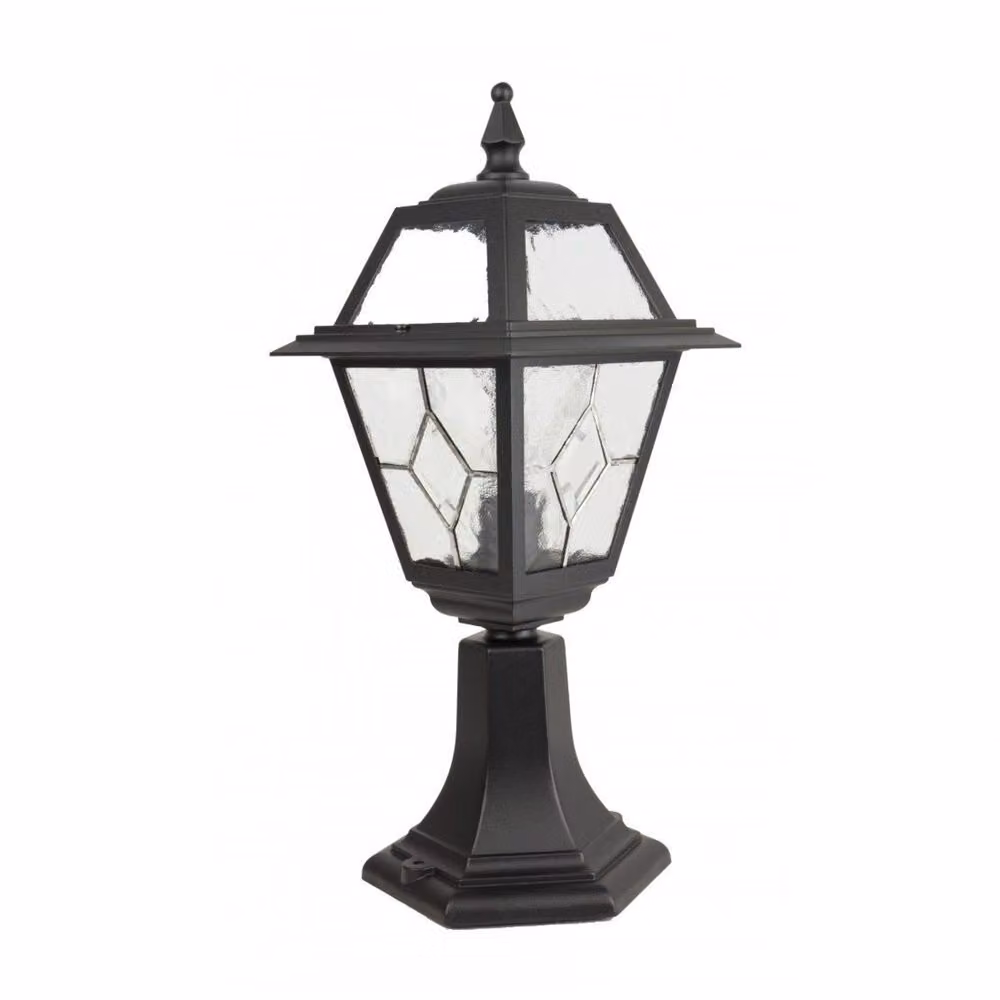 Retro 47 cm lampada a stelo per esterni 1xE27 nero IP43 SU-MA Witraż K 4011/1/N