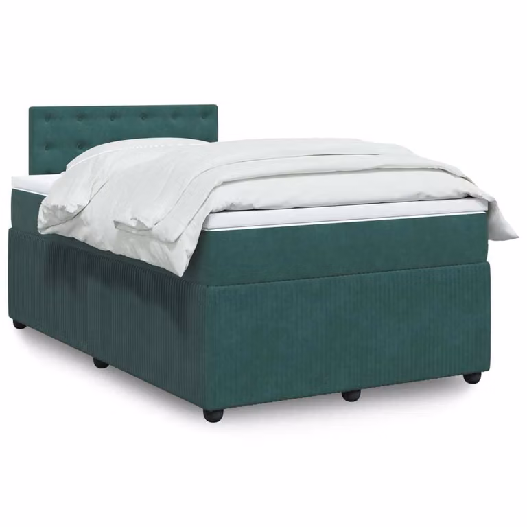 Maison Exclusive - Giroletto a Molle con Materasso Verde Scuro 120x200 cm Velluto