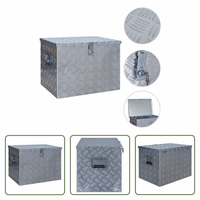 The Living Store Scatola in alluminio 610 x 430 x 455 mm Argento