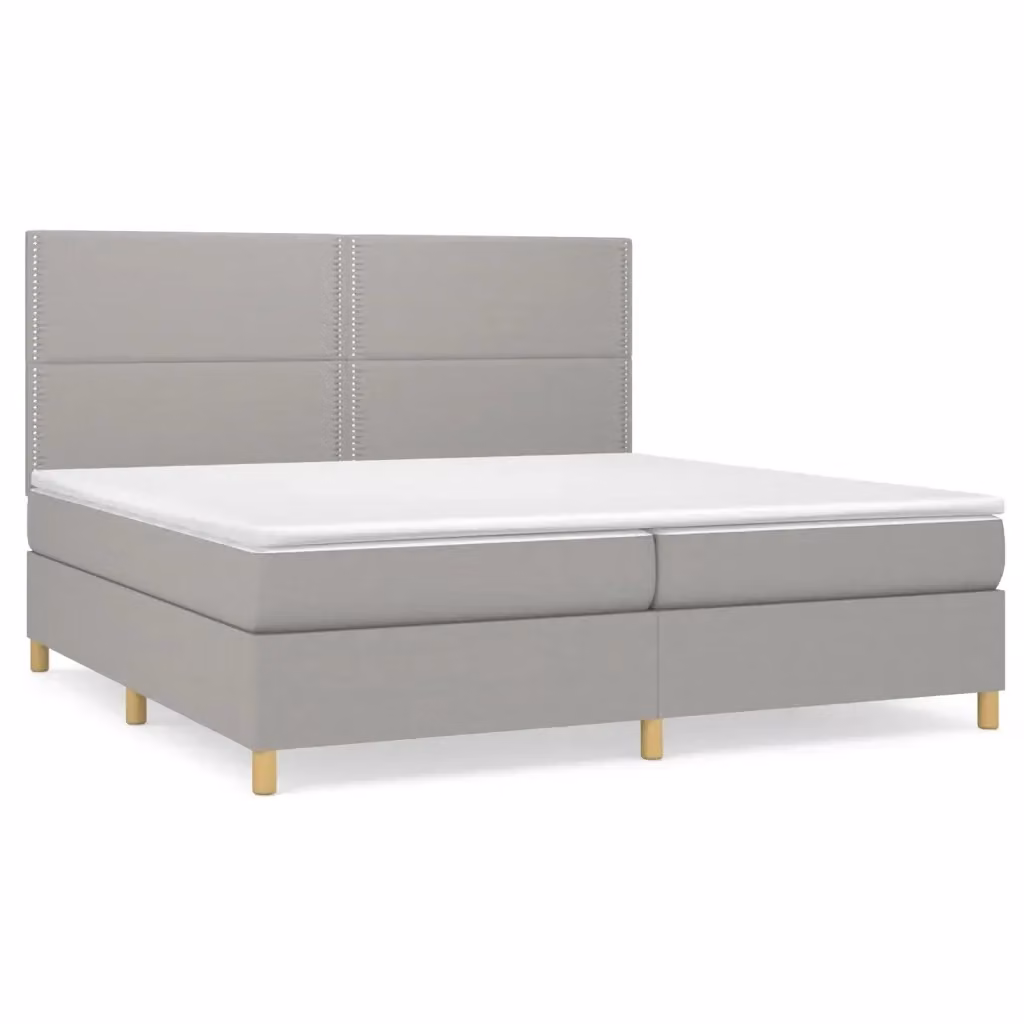 Letto Ibrido con Giroletto a Molle e Materasso vidaXL Grigio e Bianco L/P/H: 200 x 200 x 25 cm – 2