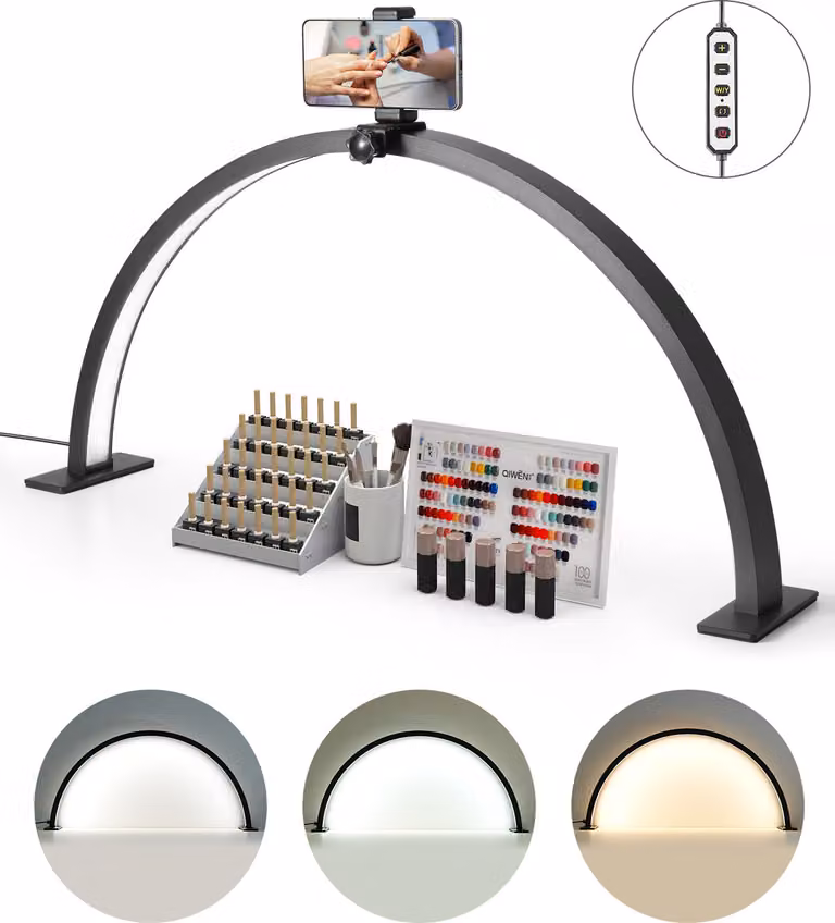 VEVOR lampada per unghie a mezzaluna da tavolo 30 W (lunghezza 76 cm) lampada per nail art, manicure, estensione ciglia Lampada da tavolo LED