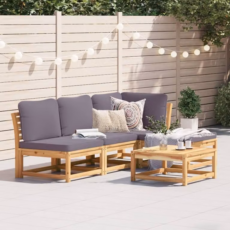 Maison Exclusive - Set Salotto da Giardino 5 pz con Cuscini Legno Massello Acacia