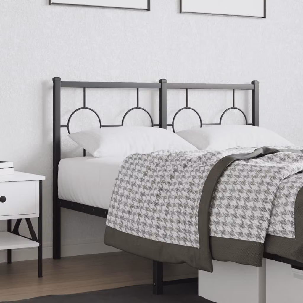 Testiera di ricambio vidaXL in metallo nero laccato per letto 120x200 cm
