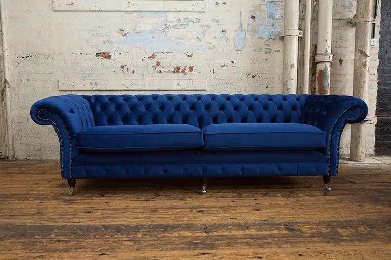 XXL Big Sofa 4 Sitzer Couch Chesterfield Polster Sitz Garnitur Leder
