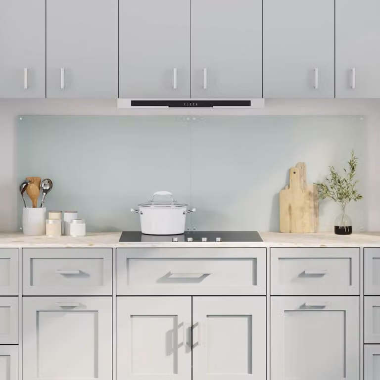 Set di 2 schienali da cucina vidaXL in vetro temperato bianco, L: 90 cm, H: 60 cm
