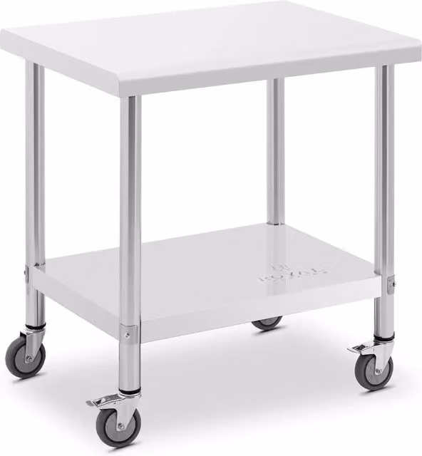 Tavolo da lavoro professionale per cucina in acciaio inox color argento L: 80 cm, P: 60 cm, H: 85 cm