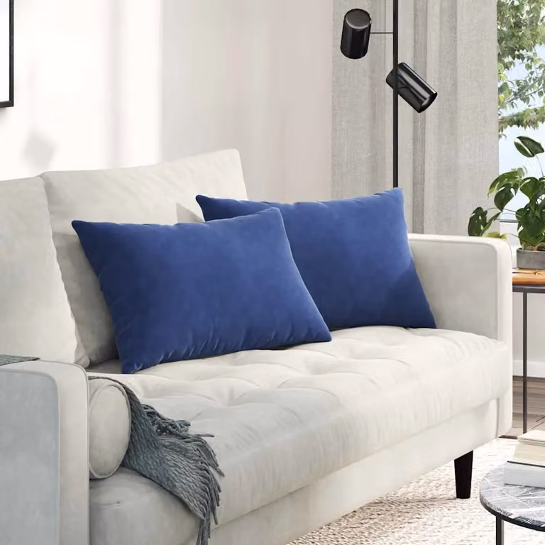 Set di 2 cuscini da divano vidaXL in tessuto a coste blu, L 60 cm x P 40 cm