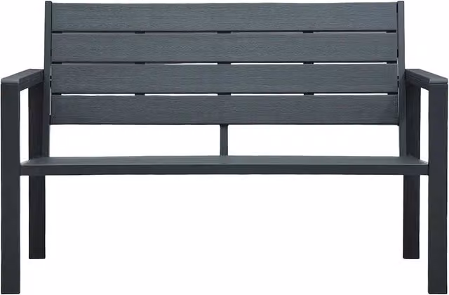 Panchina da Giardino | Panca da Giardino 120 cm in HDPE Grigia con Aspetto Legno