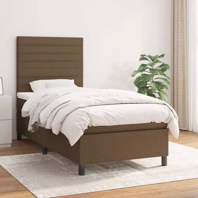 Letto Ibrido con Giroletto a Molle e Materasso vidaXL, Marrone e Bianco, L/P/H: 90 x 200 cm – 1