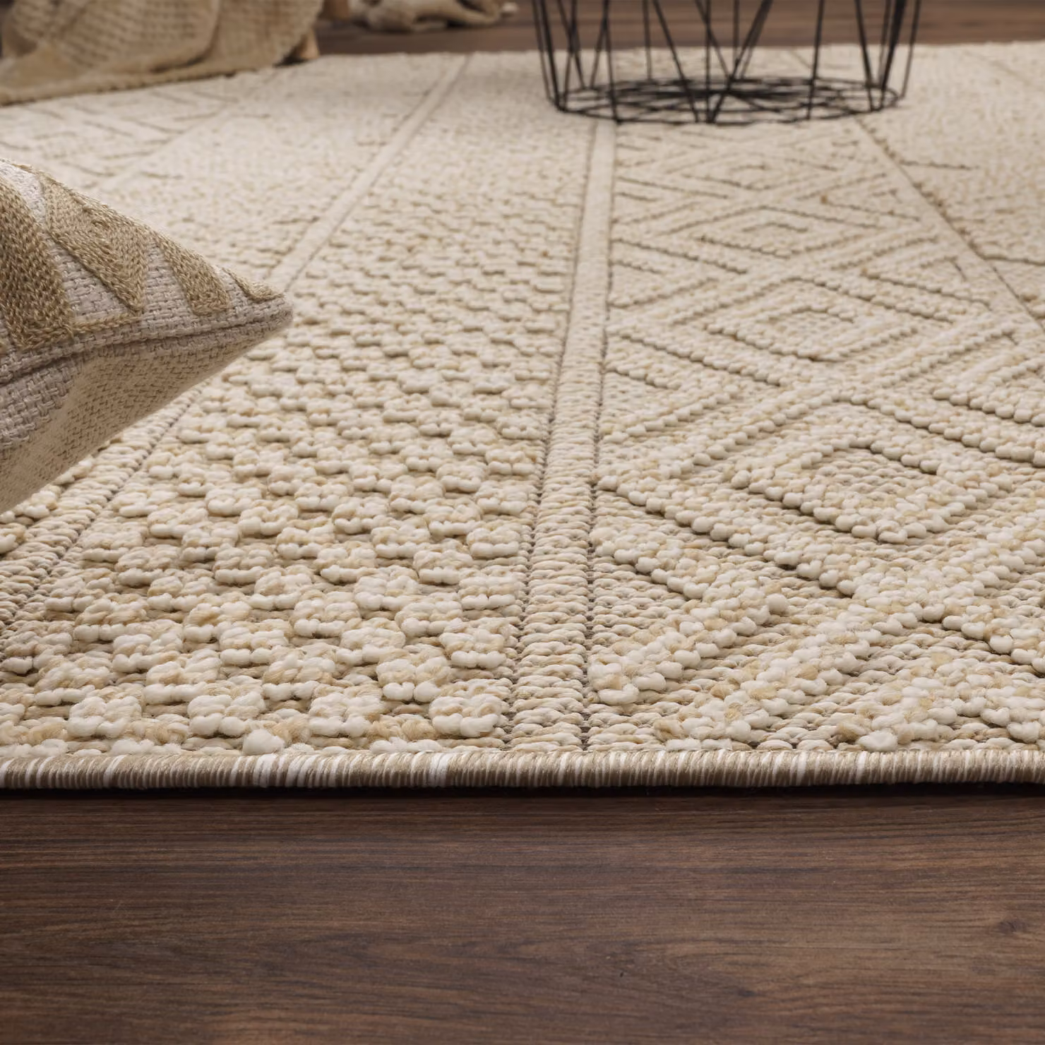 Tappeto Munico beige con design geometrico e minimalista L: 120 cm, P: 160 cm – 3