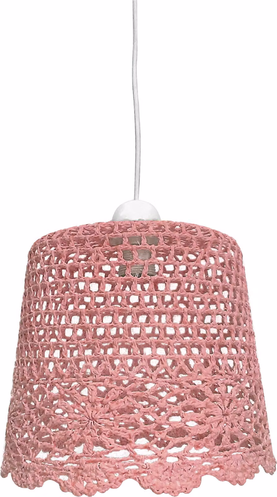 Lampada a sospensione NONNA bianco-rosa 1xE27x60W in tessuto, dimensioni: 100x27x27 cm, IP20, Candellux