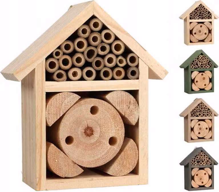 Casetta da giardino per insetti e api 15x13x5 cm