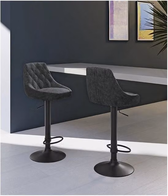 Set di 2 Sgabelli in microfibra Max 45cm X 50cm H 84/100cm Stones