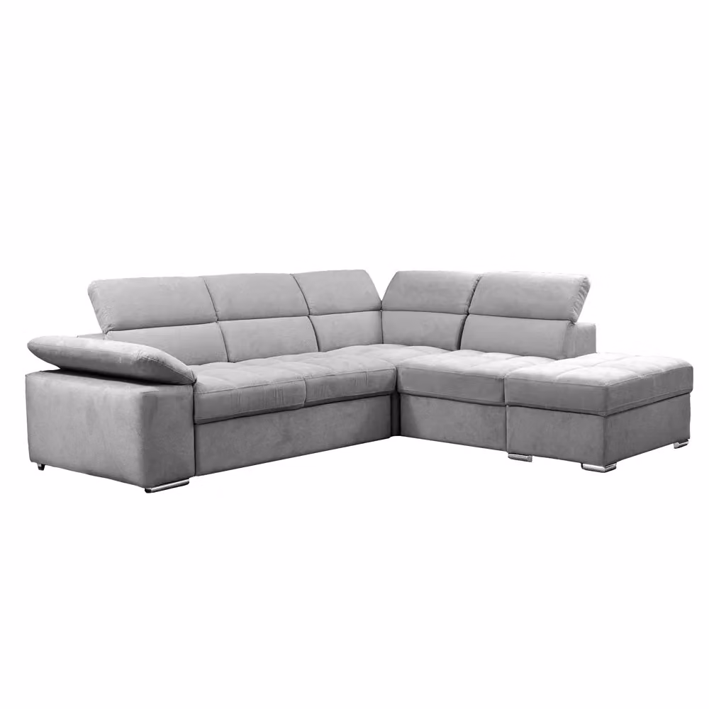 Divano Letto Angolare Capri Veriaffari Reversibile con Pouf Contenitore Grigio L/P/H: 271 x 230 x 94 cm – 2