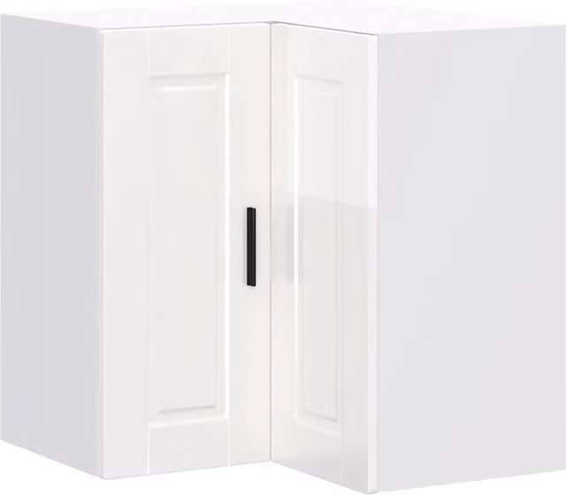 Mobile angolare da cucina e soggiorno HELLOSHOP26 in legno composito bianco lucido L/P/H: 57 x 57 x 60 cm
