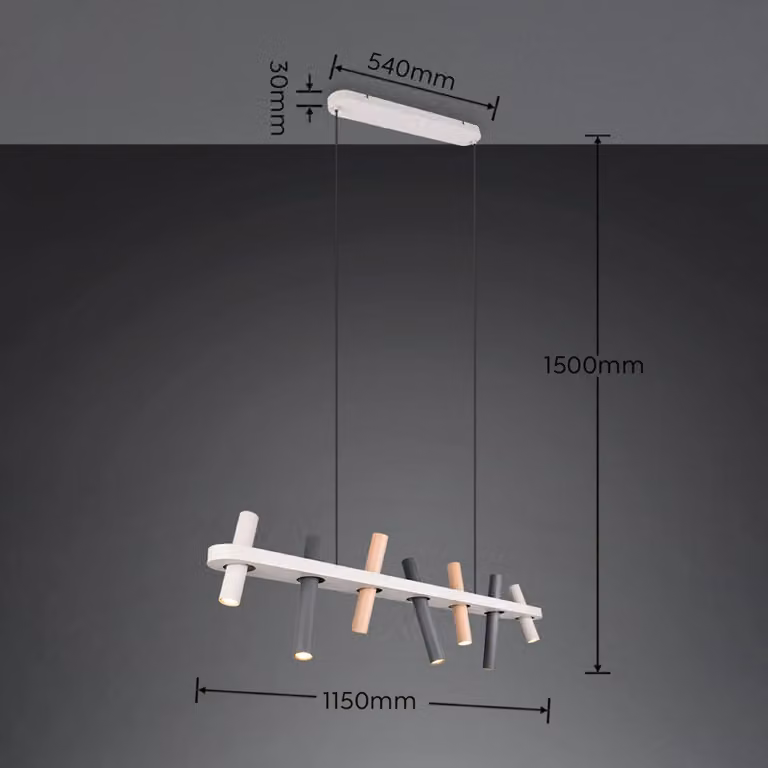 Trio Lighting Lampada a sospensione Terloa, Multicolore, Soggiorno / Sala da pranzo, Metallo, Moderno, Lampada a sospensione