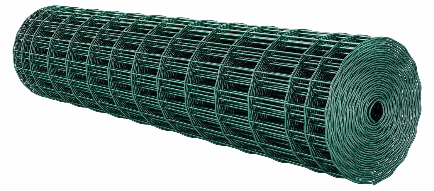 Recinzione da giardino SucceBuy, 1,2 x 25 m, recinzione in rete metallica da 2,1 mm, filo di acciaio zincato, ideale per bovini, suini e ovini, recinzione a maglie rivestita in vinile per recinti per animali, gabbie e giardini, colore verde.