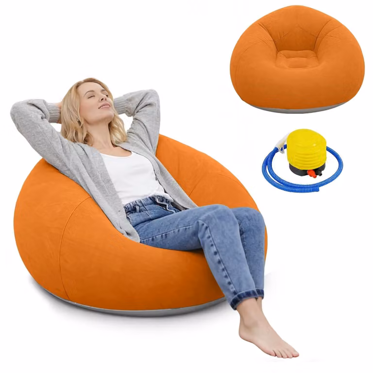 Solidchoice - Poltrona gonfiabile tipo sacco di fagioli, con pompa inclusa